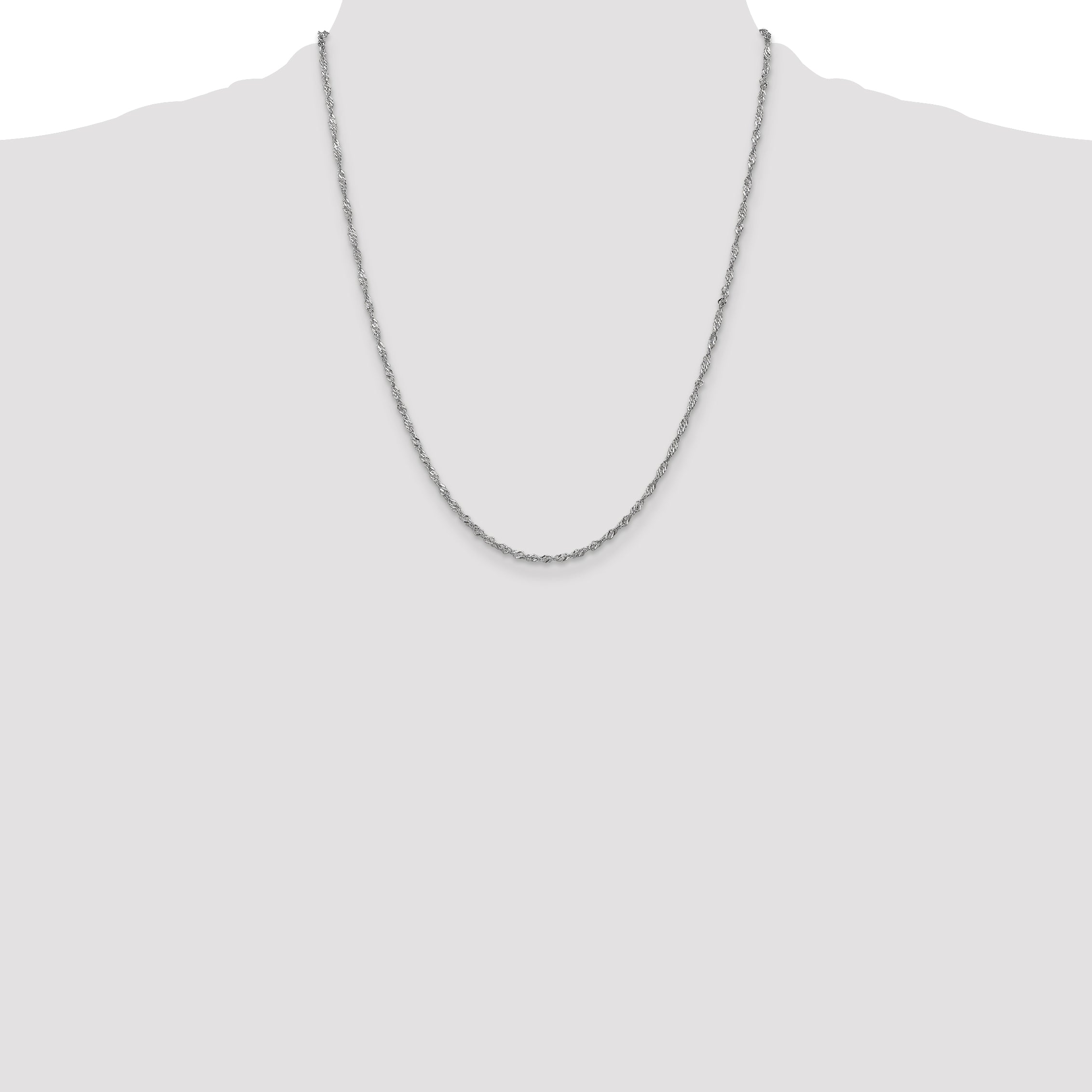 14k WG 1.7mm Singapore Chain