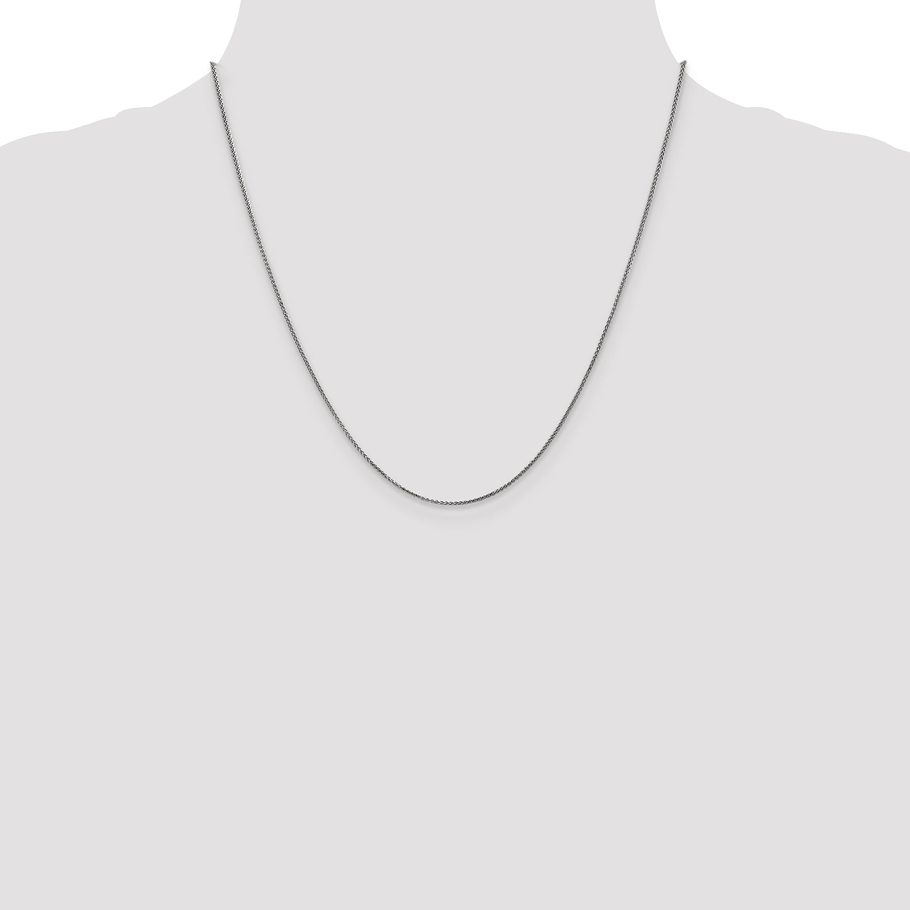 14k White Gold 1.05mm D/C Spiga with Spring Ring Clasp Chain