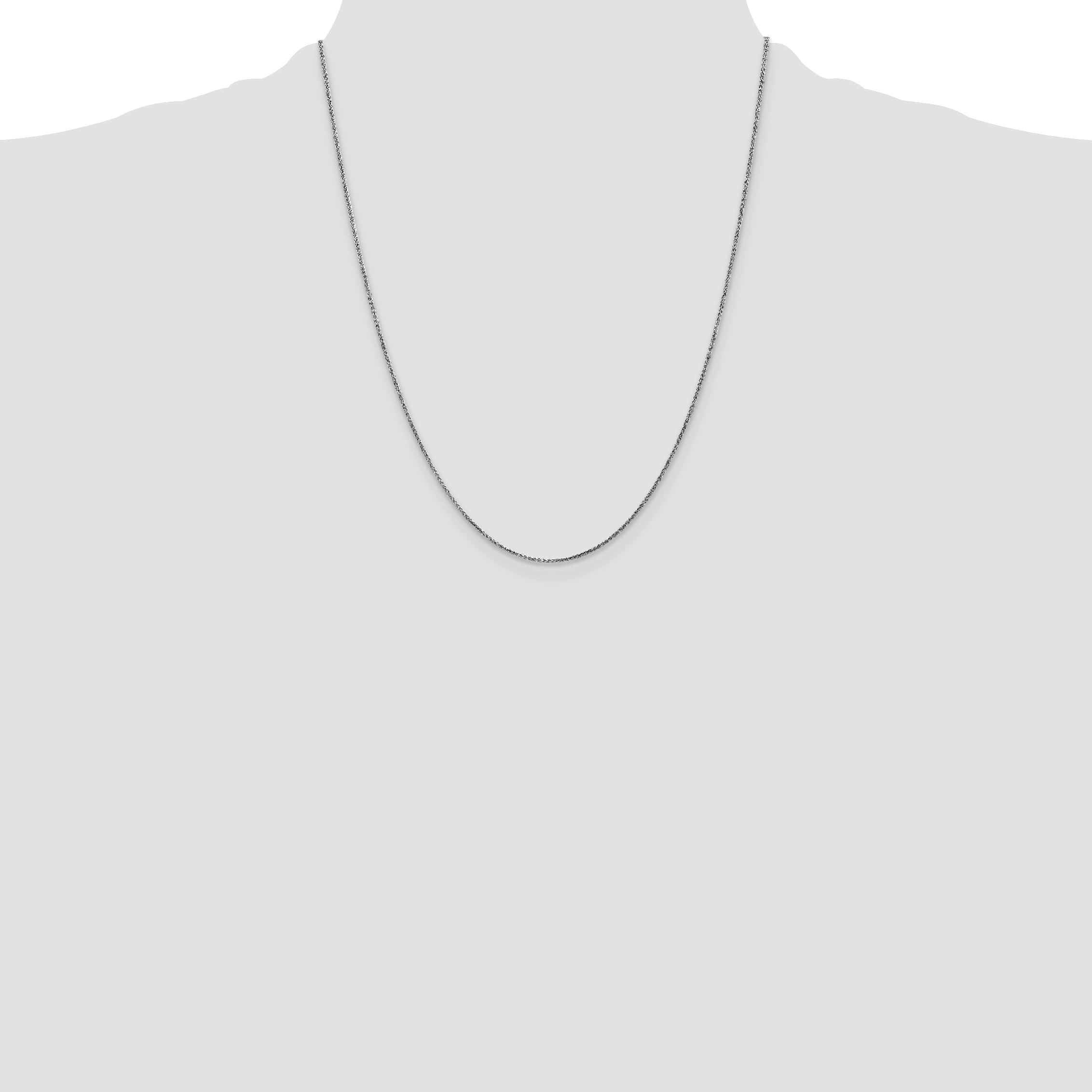 14k White Gold 1.05mm D/C Spiga with Spring Ring Clasp Chain