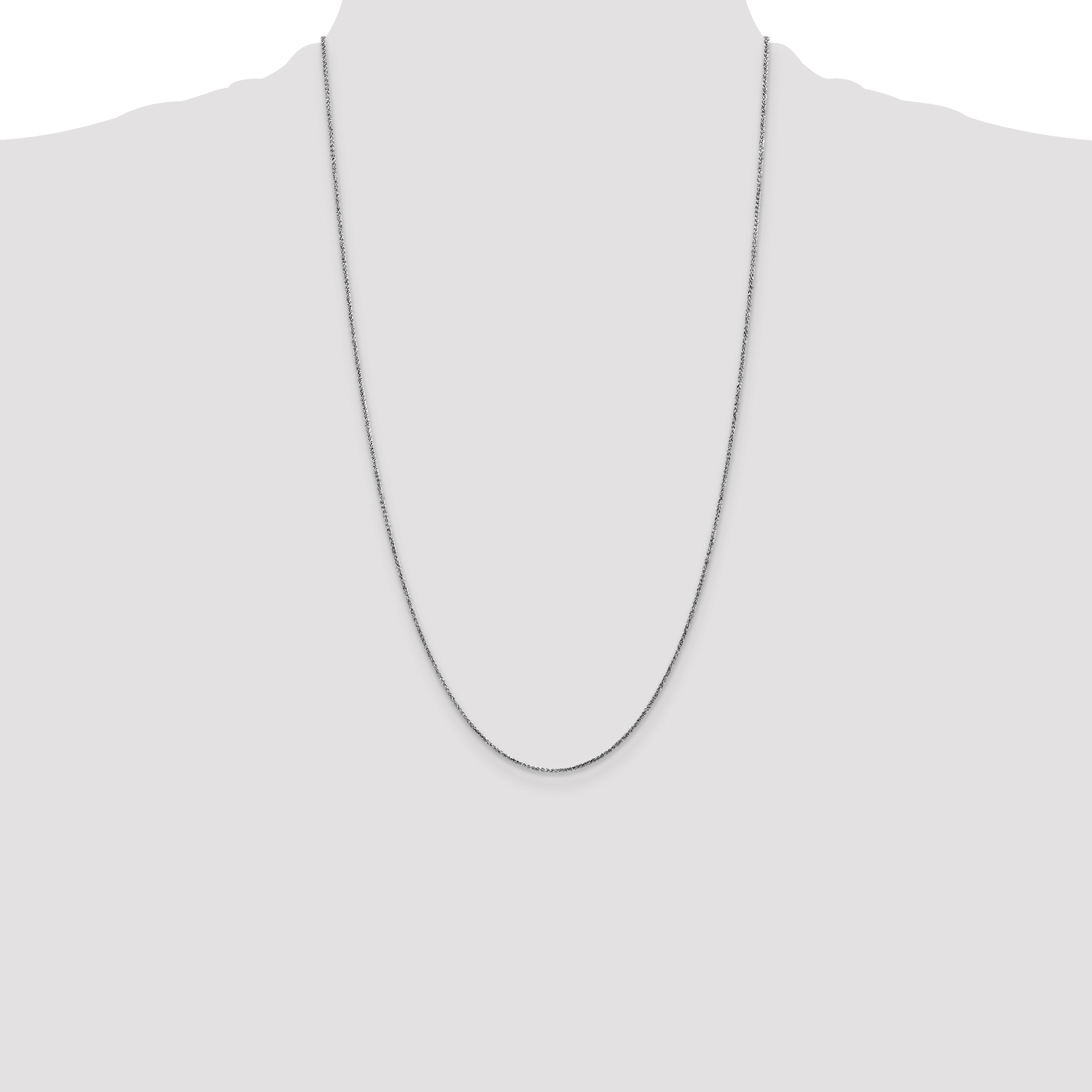 14k White Gold 1.05mm D/C Spiga with Spring Ring Clasp Chain