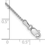 14k White Gold 1.25mm Solid Diamond-cut Spiga Chain Anklet
