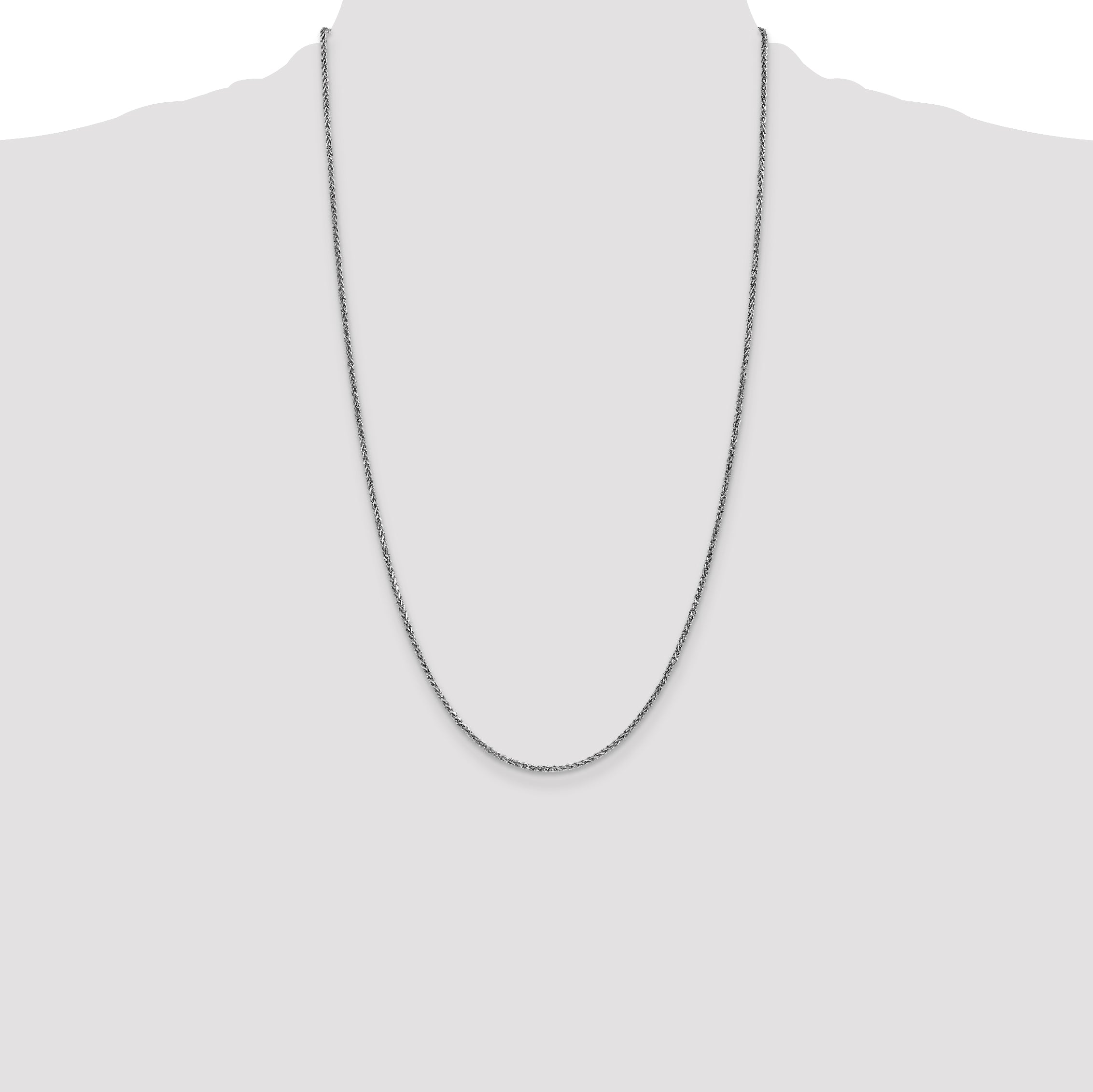 14k White Gold 1.7mm D/C Spiga Chain