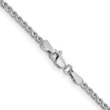 14k White Gold 2.1mm D/C Spiga Chain