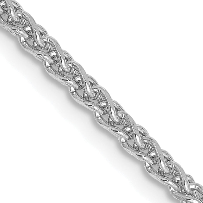 14k White Gold 2.1mm D/C Spiga Chain