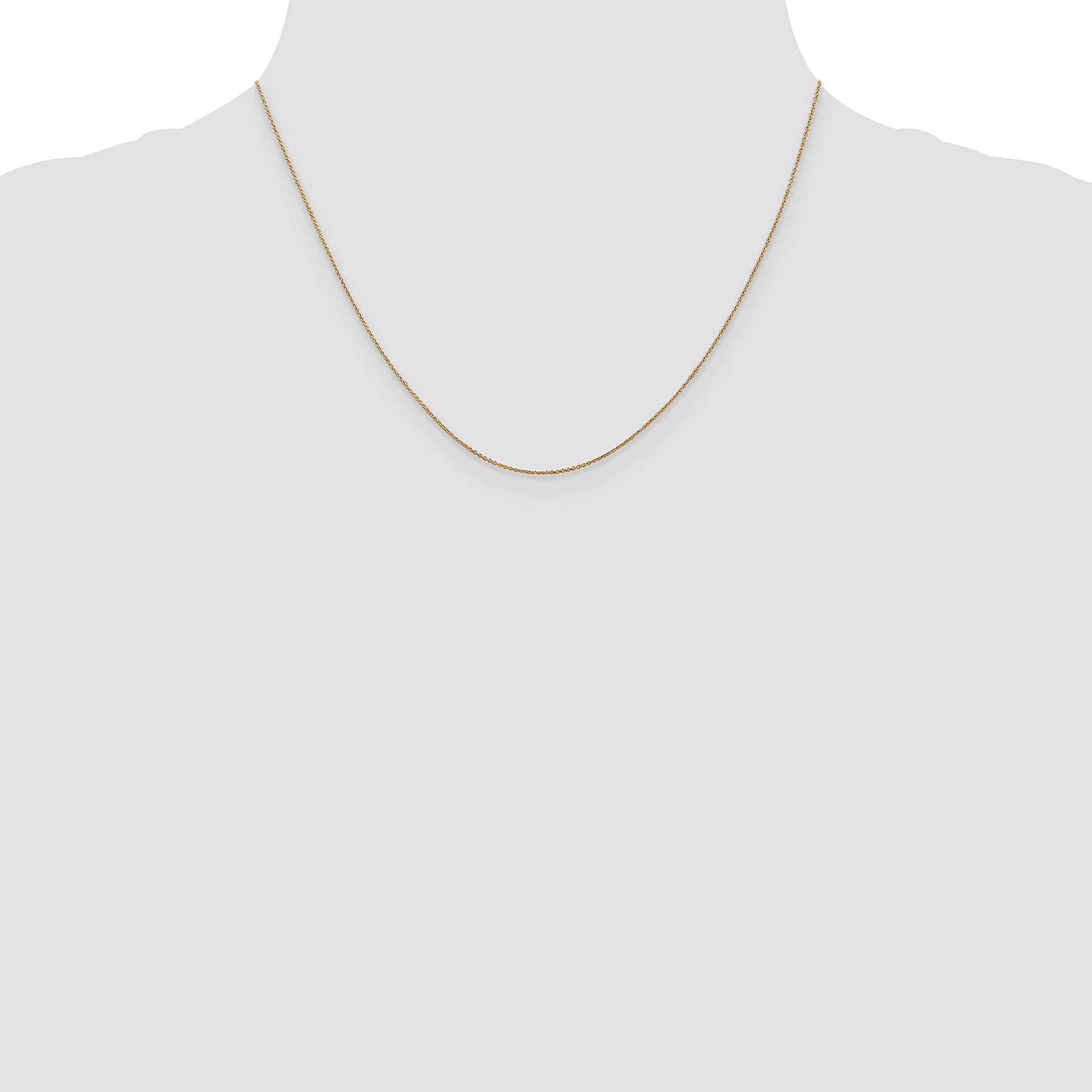 14k .75mm Round Open Link Cable Chain