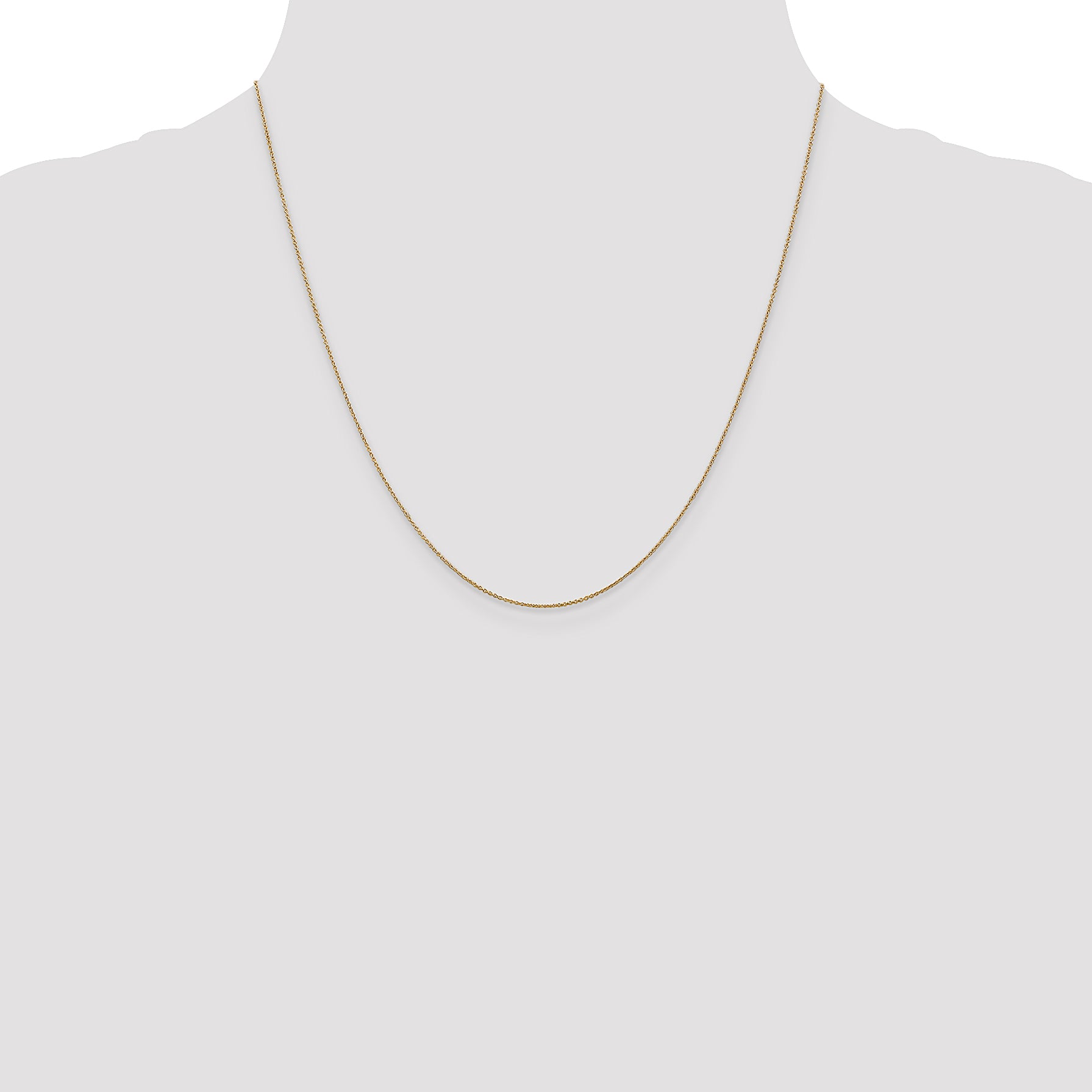 14k .75mm Round Open Link Cable Chain