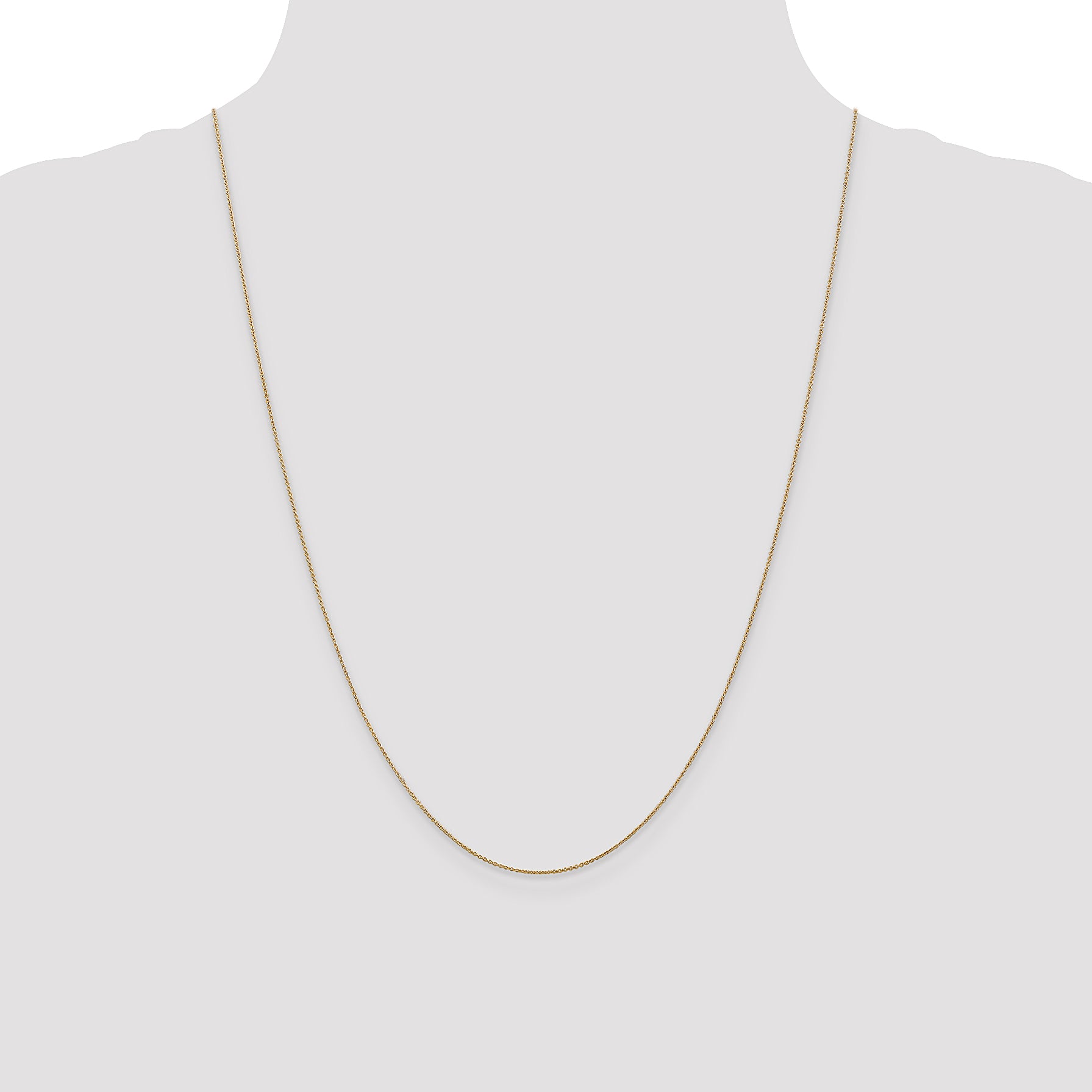 14k .75mm Round Open Link Cable Chain