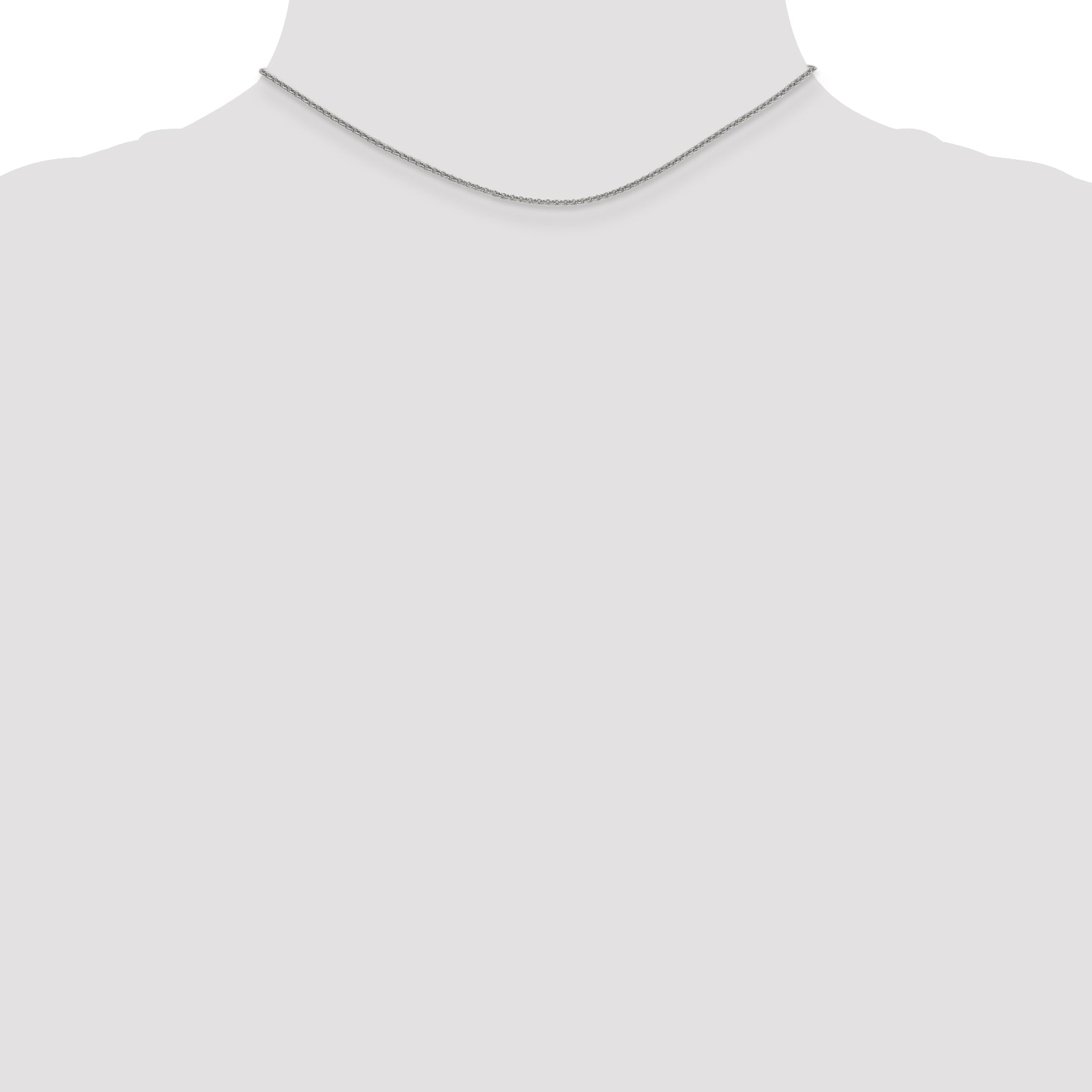 14k White Gold 1.4mm Round Open Link Cable Chain