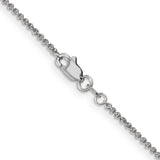 14k White Gold 1.4mm Round Open Link Cable Chain