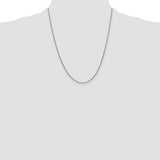 14k White Gold 1.4mm Round Open Link Cable Chain