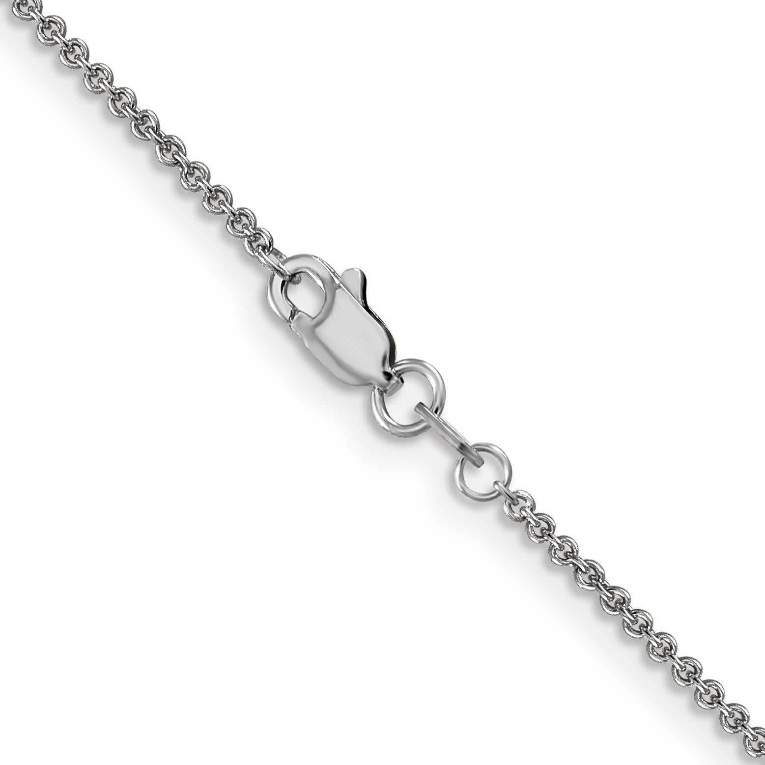 14k White Gold 1.4mm Round Open Link Cable Chain