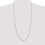 14k White Gold 1.4mm Round Open Link Cable Chain