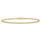 14k 2.2mm Forzantine Cable Chain Anklet