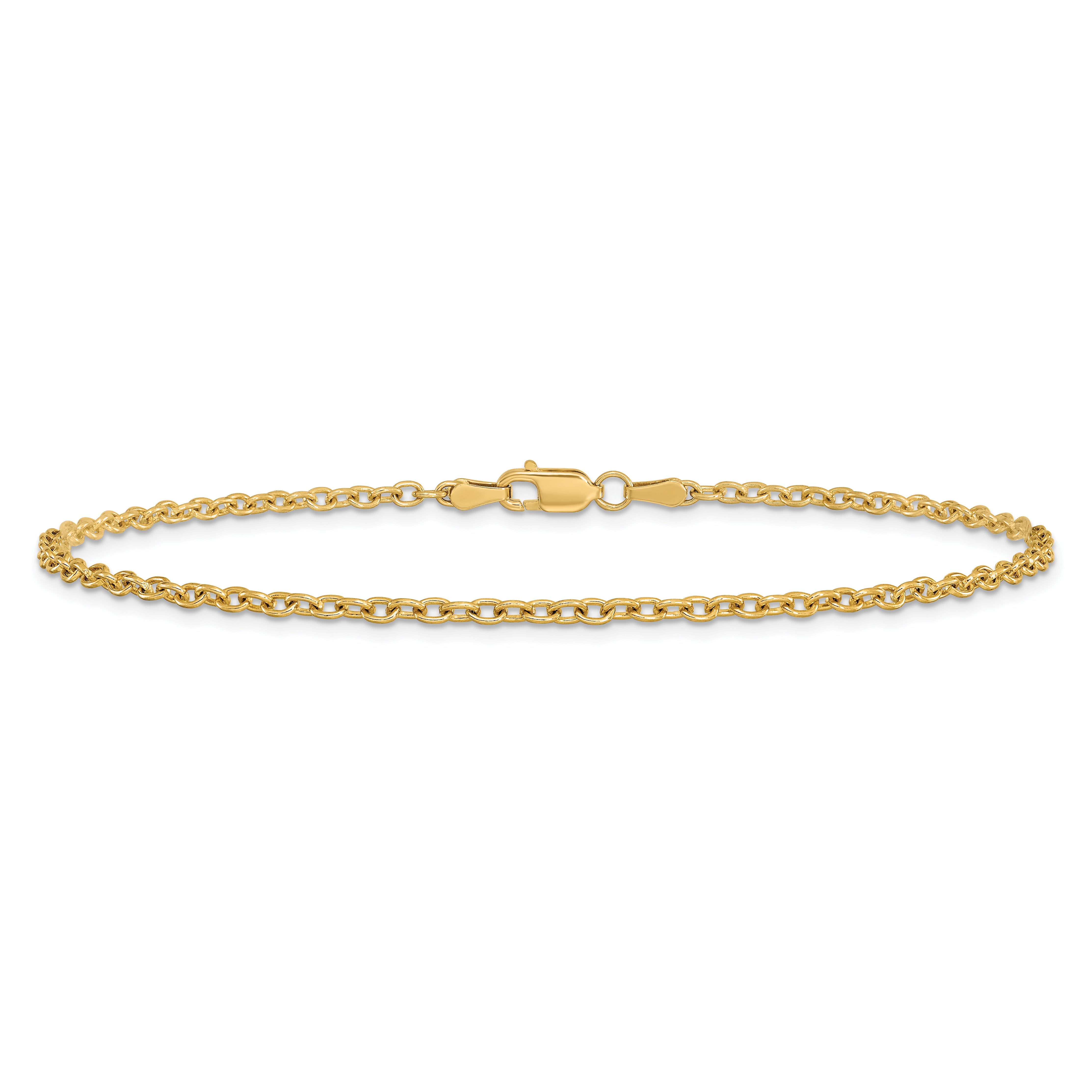 14k 2.2mm Forzantine Cable Chain Anklet