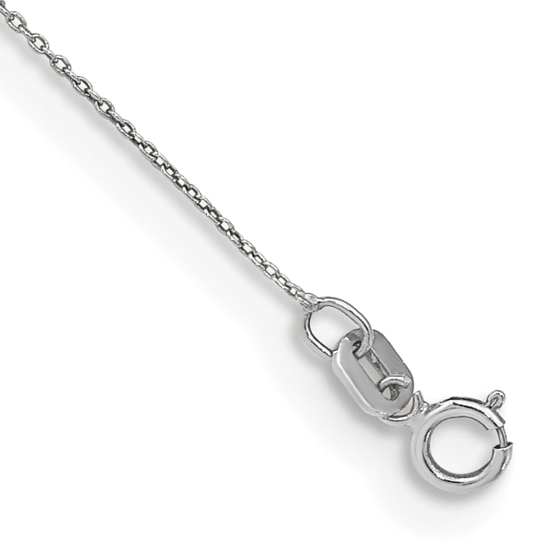 14k White Gold .75mm Round Open Link Cable Chain Anklet