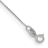14k White Gold .75mm Round Open Link Cable Chain Anklet
