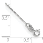 14k White Gold .75mm Round Open Link Cable Chain Anklet