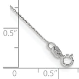 14k White Gold .75mm Round Open Link Cable Chain Anklet
