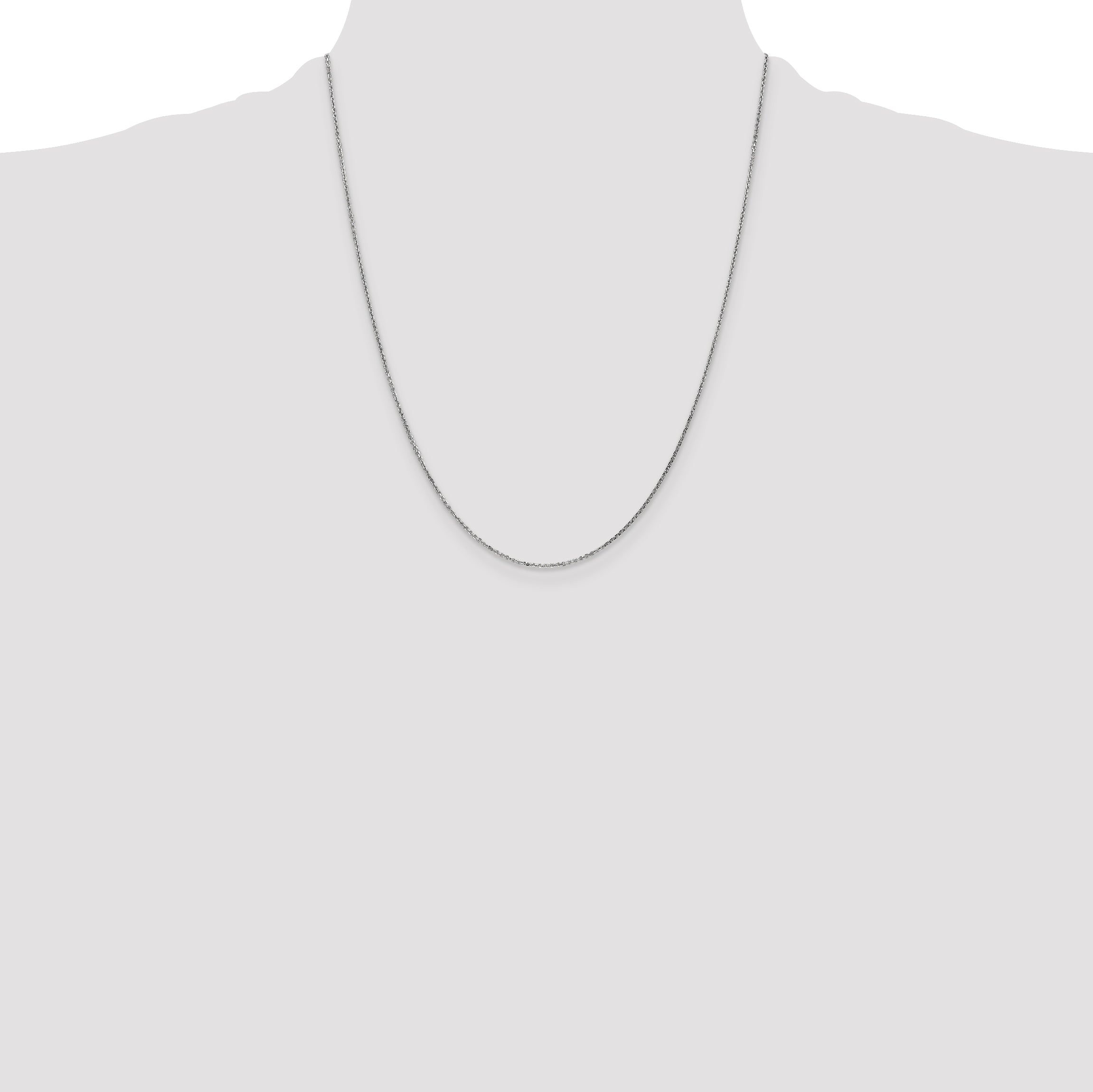 14k White Gold .95mm D/C Cable Chain