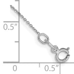 14k White Gold .6mm D/C Round Open Link Cable Chain Anklet