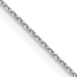 14k White Gold .6mm D/C Round Open Link Cable Chain