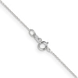 14k White Gold .6mm D/C Round Open Link Cable Chain