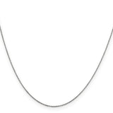 14k White Gold .6mm D/C Round Open Link Cable Chain