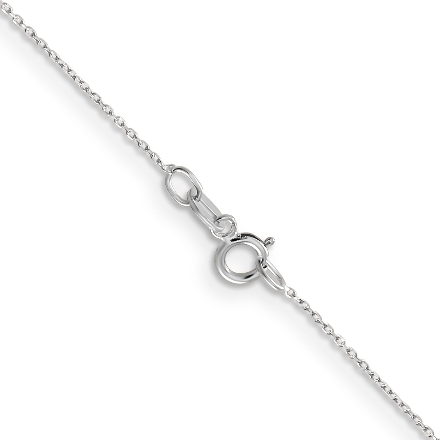 14k White Gold .6mm D/C Round Open Link Cable Chain