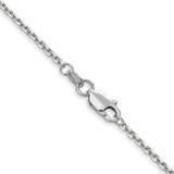 14k White Gold 1.45mm D/C Cable Chain