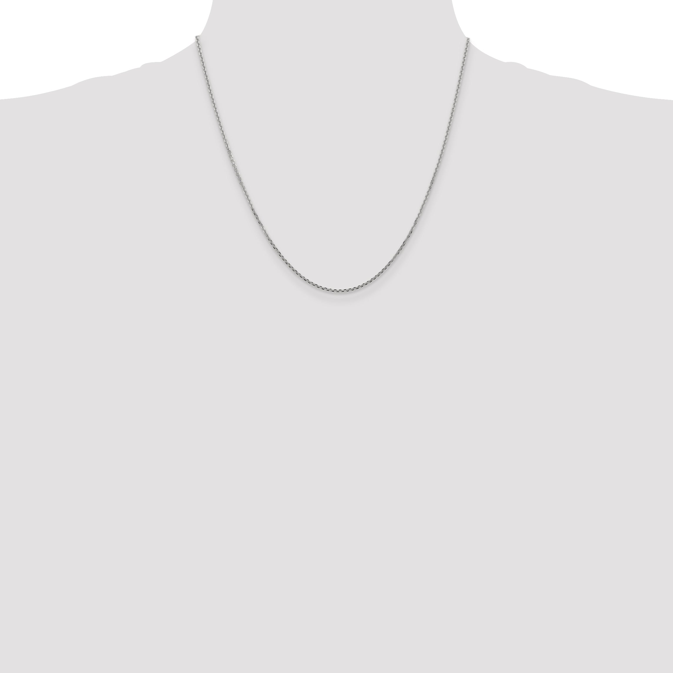14k White Gold 1.45mm D/C Cable Chain