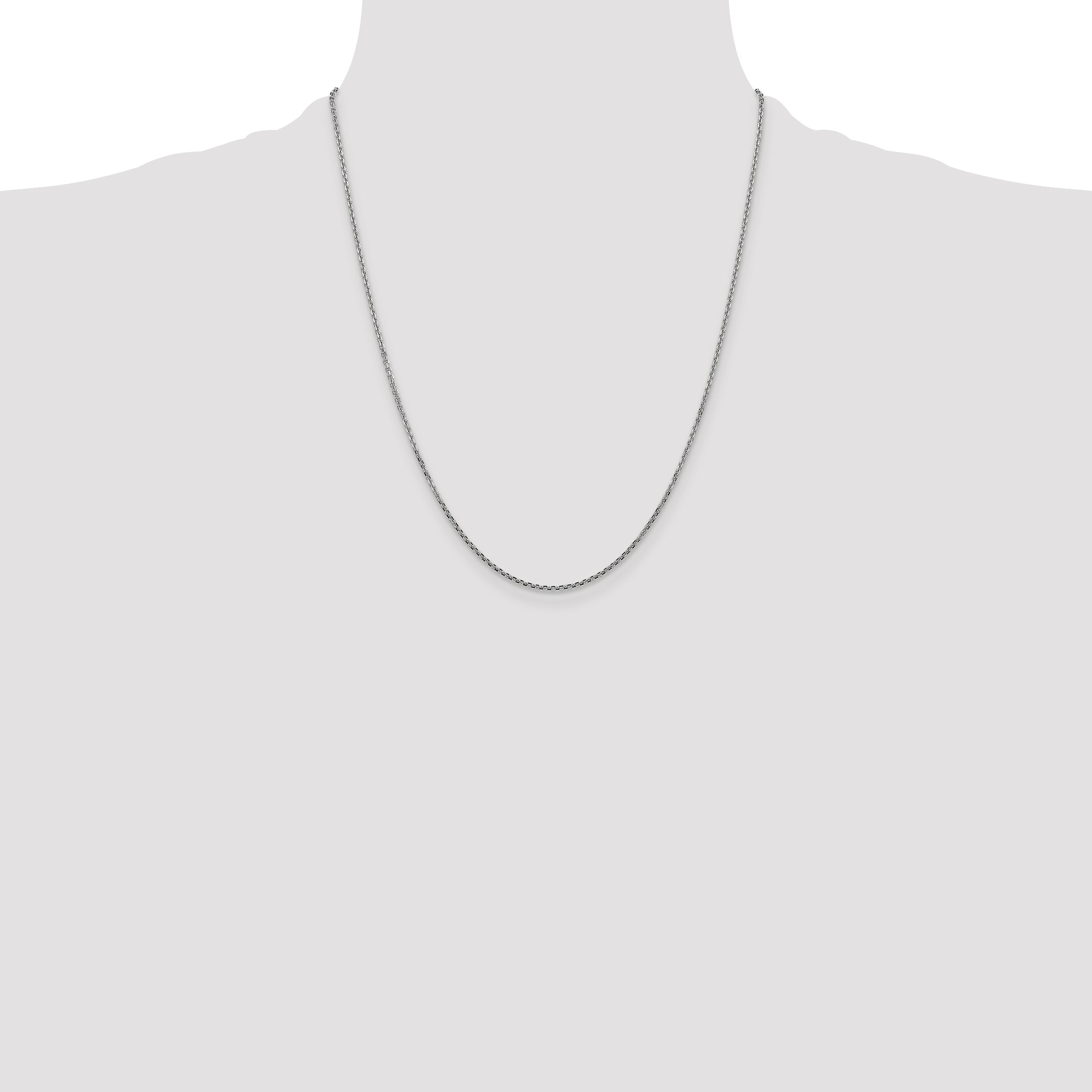 14k White Gold 1.45mm D/C Cable Chain