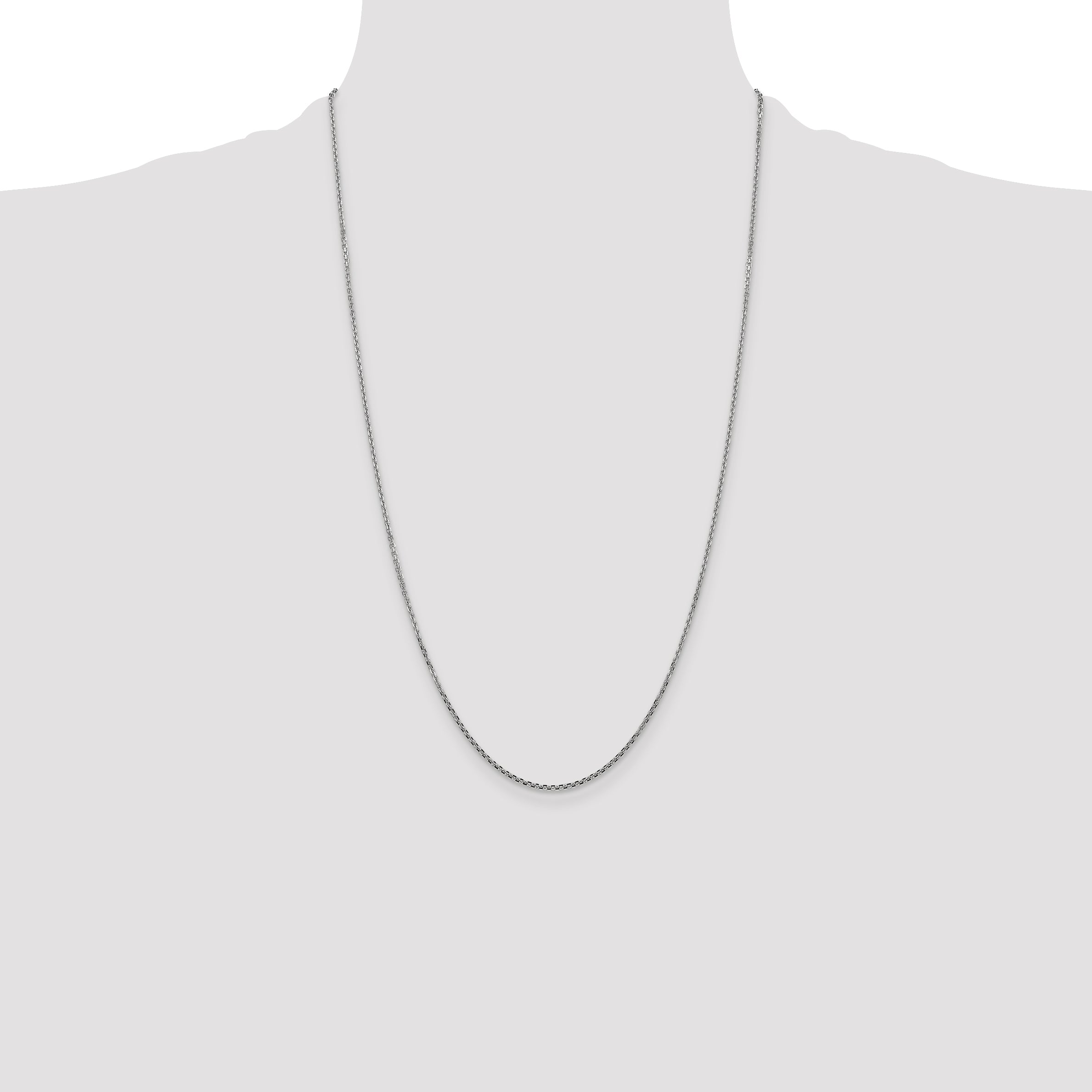 14k White Gold 1.45mm D/C Cable Chain