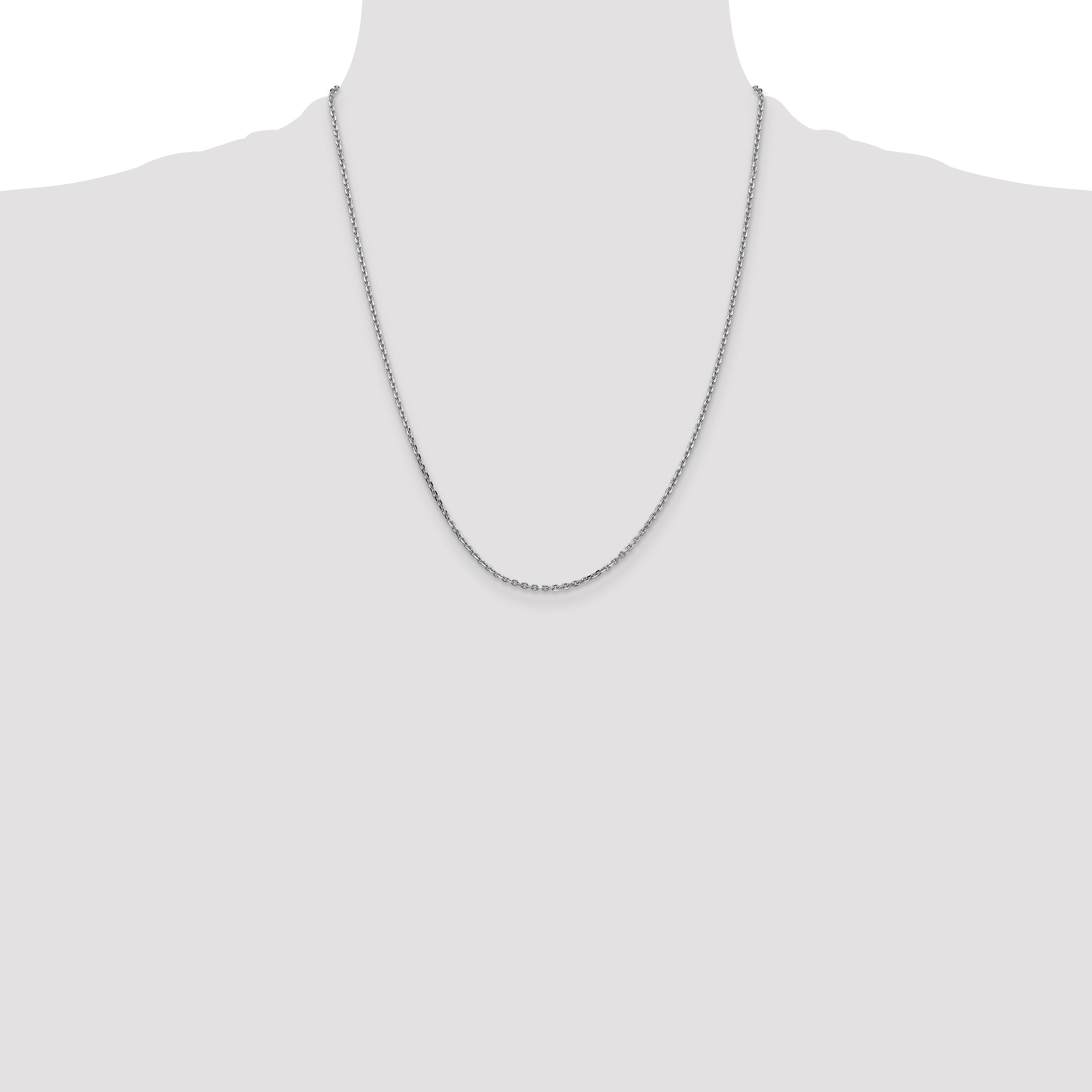 14k White Gold 1.65mm D/C Cable Chain