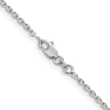 14k White Gold 1.65mm D/C Cable Chain