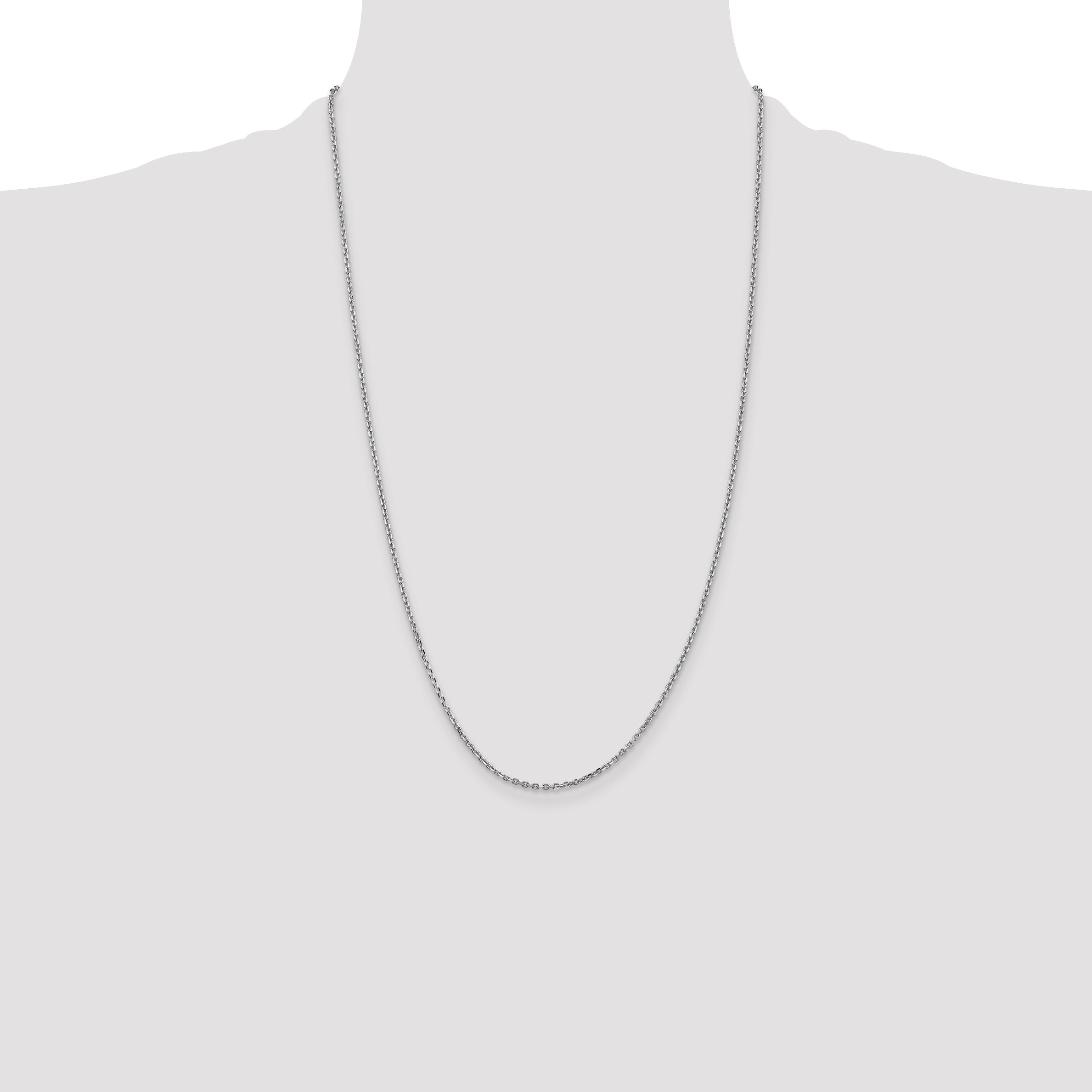 14k White Gold 1.65mm D/C Cable Chain