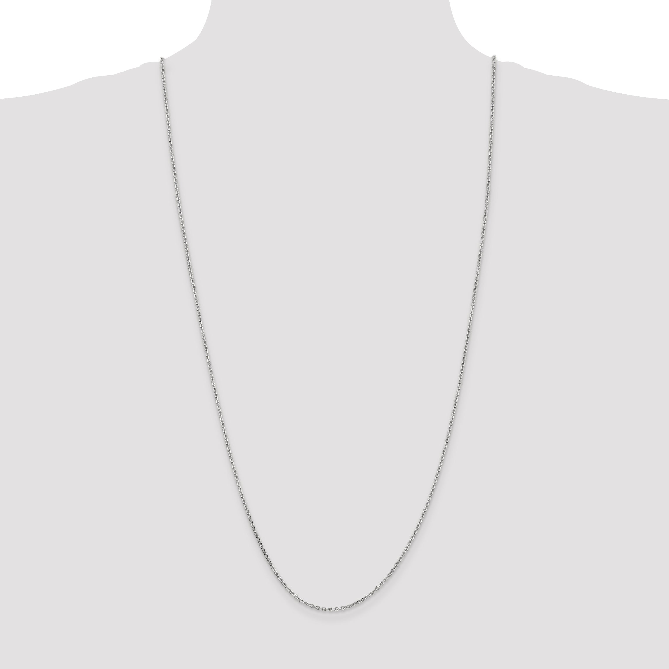 14k White Gold 1.65mm D/C Cable Chain