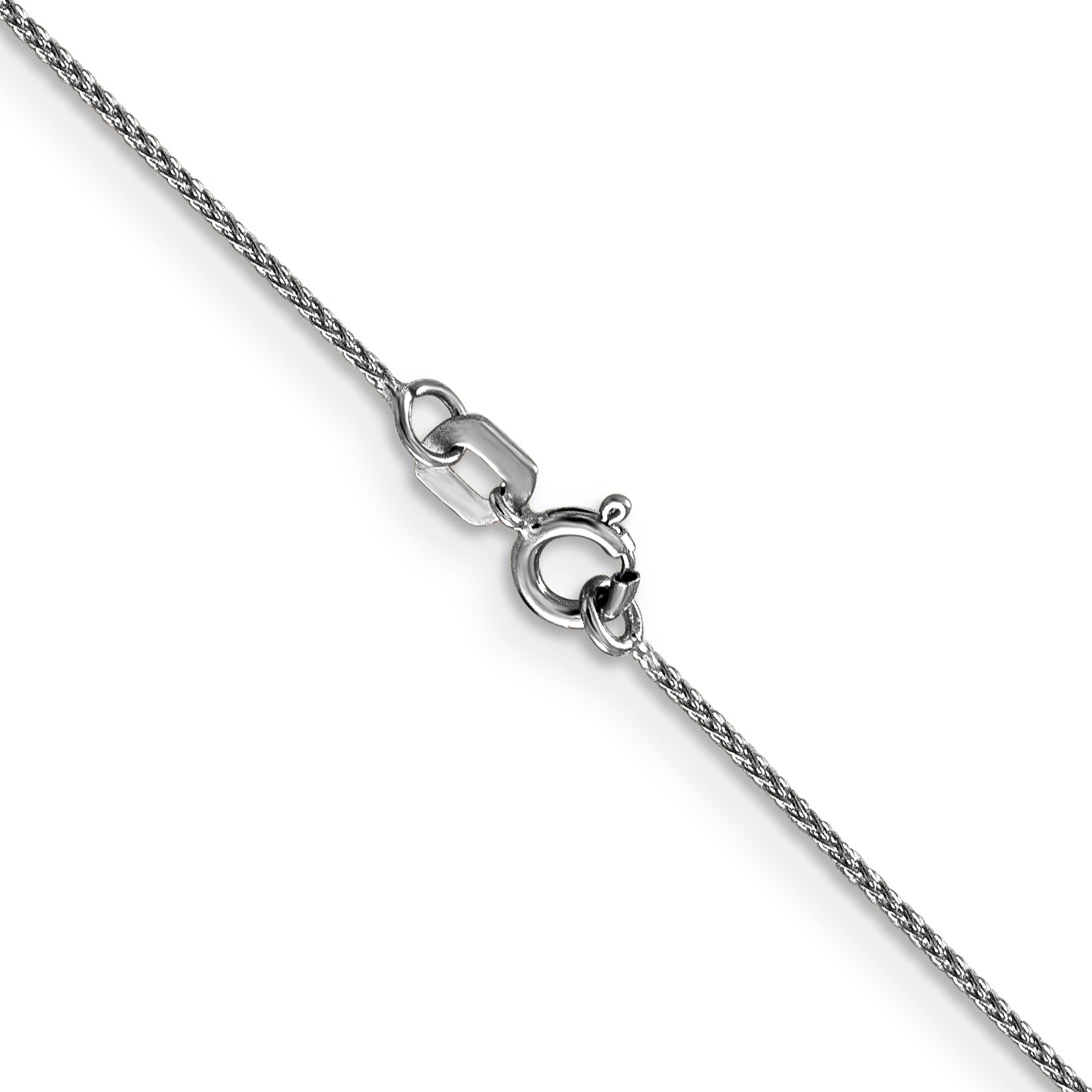 14k White Gold .85mm D/C Spiga with Spring Ring Clasp Chain