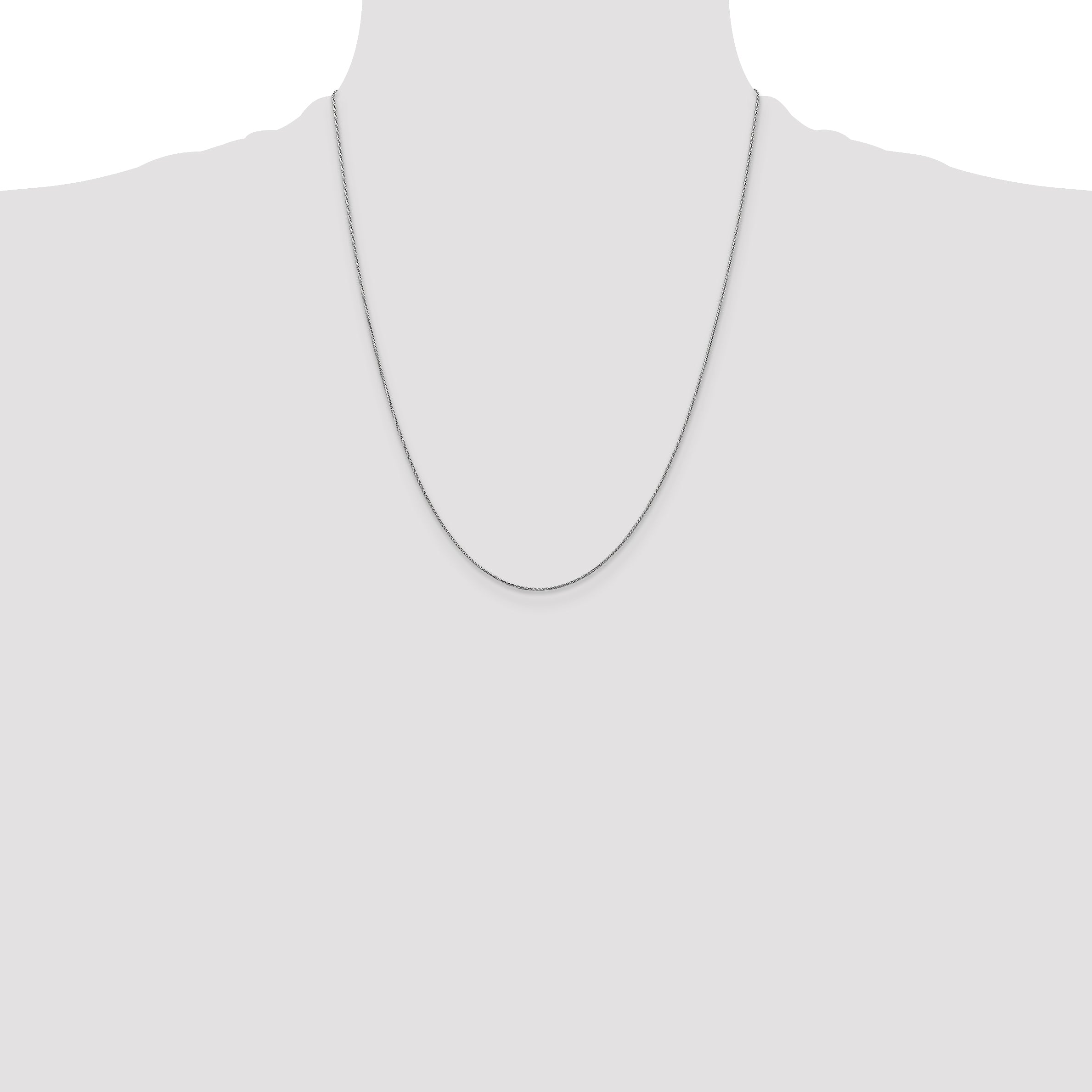 14k White Gold .85mm D/C Spiga with Spring Ring Clasp Chain