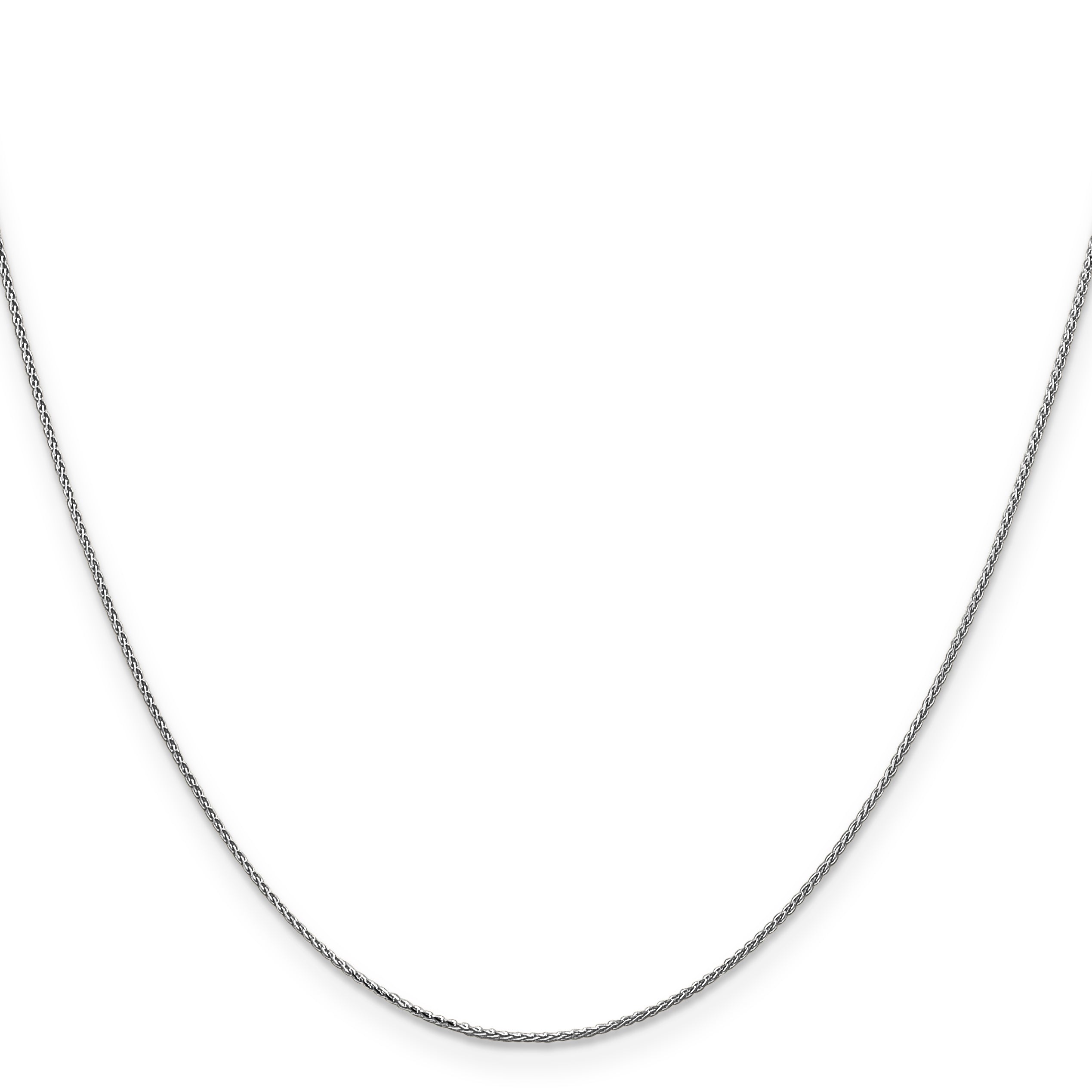 14k White Gold .85mm D/C Spiga with Spring Ring Clasp Chain