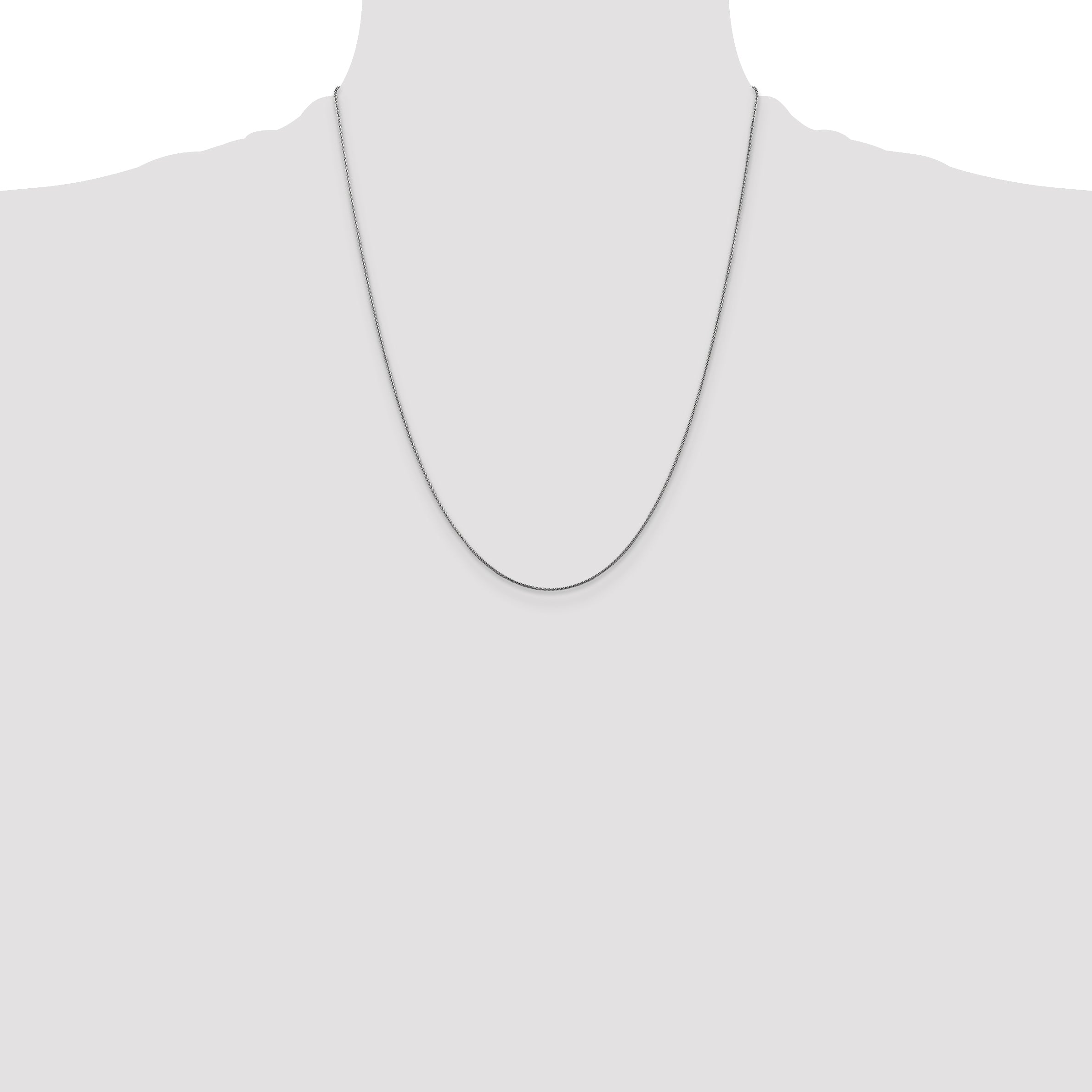 14k White Gold .85mm D/C Spiga with Lobster Clasp Chain