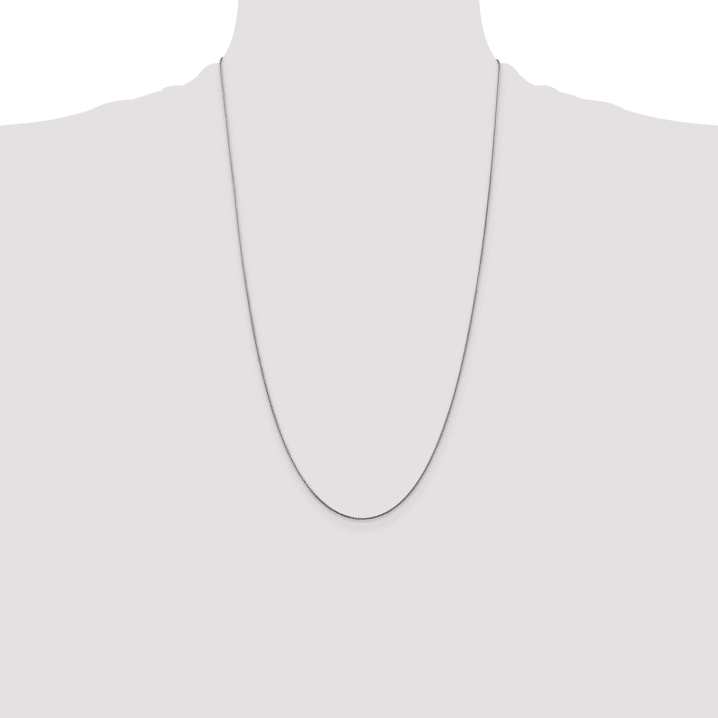 14k White Gold .85mm D/C Spiga with Lobster Clasp Chain