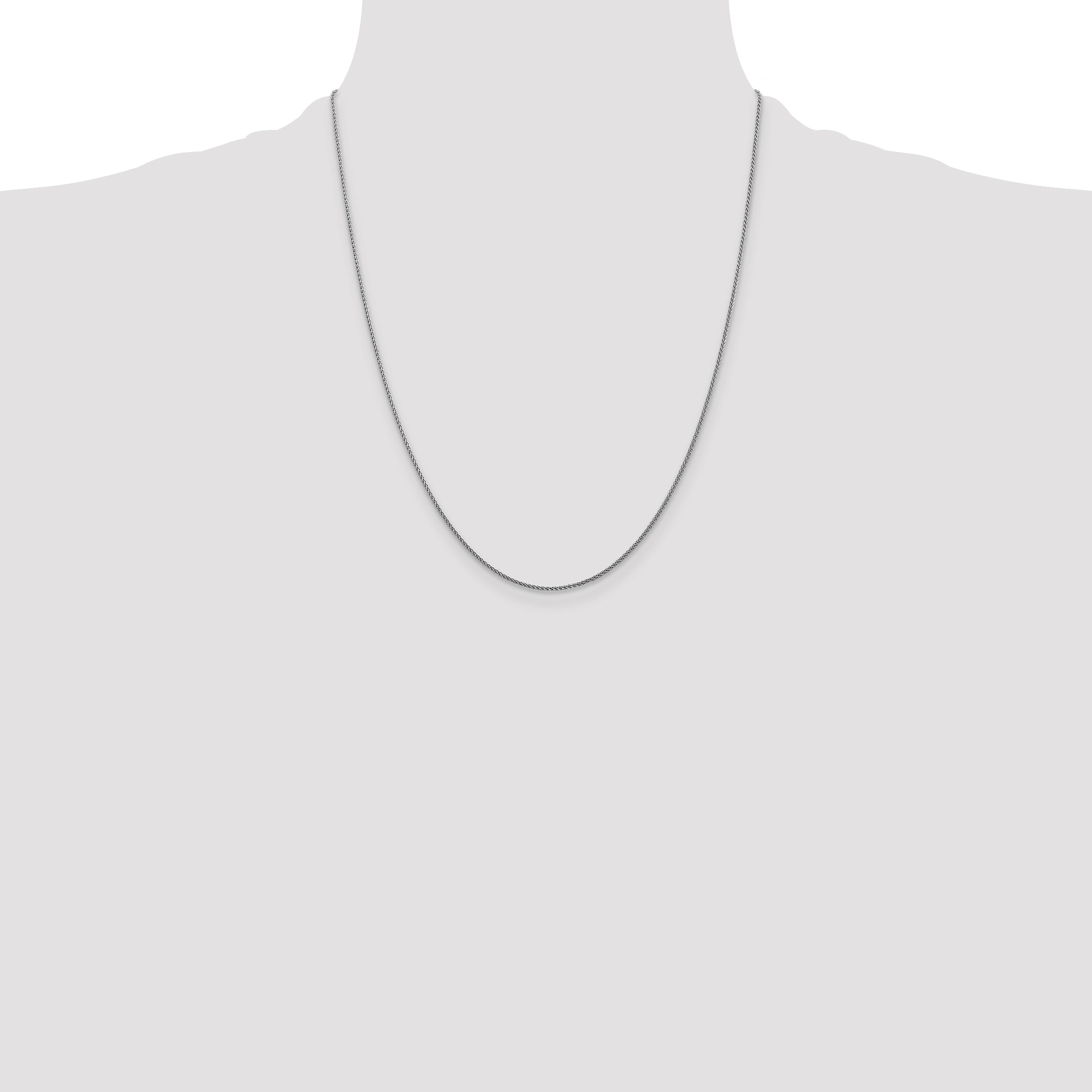 14k White Gold 1.05mm D/C Spiga with Lobster Clasp Chain