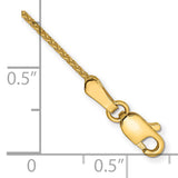 14k 1.05mm Solid Diamond-cut Spiga Chain Anklet