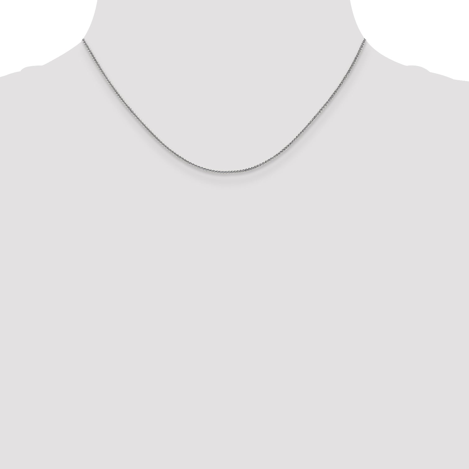 14k White Gold 1.05mm Spiga with Lobster Clasp Chain