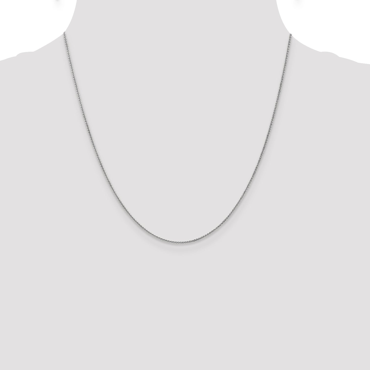 14k White Gold 1.05mm Spiga with Lobster Clasp Chain