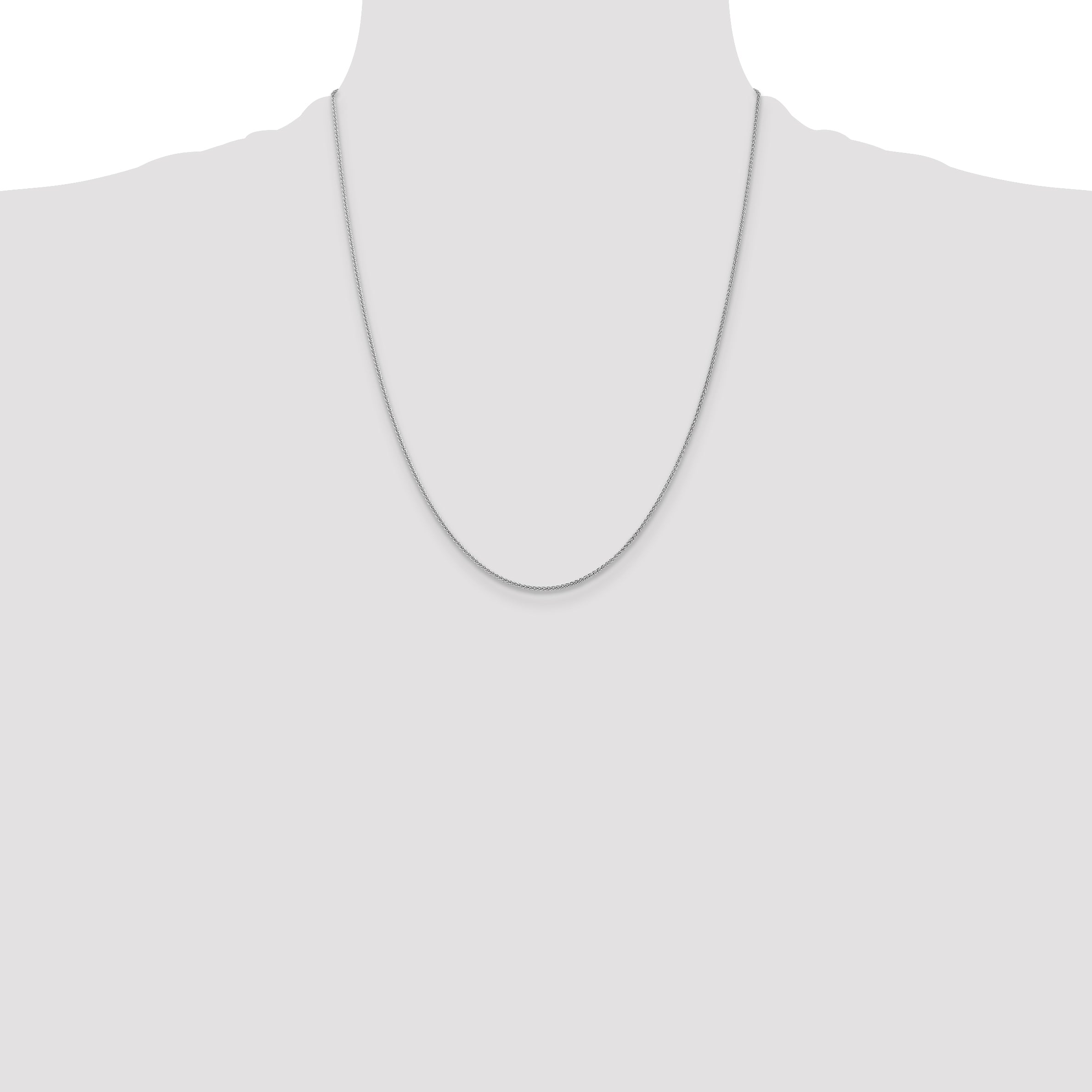 14k White Gold 1.05mm Spiga with Lobster Clasp Chain