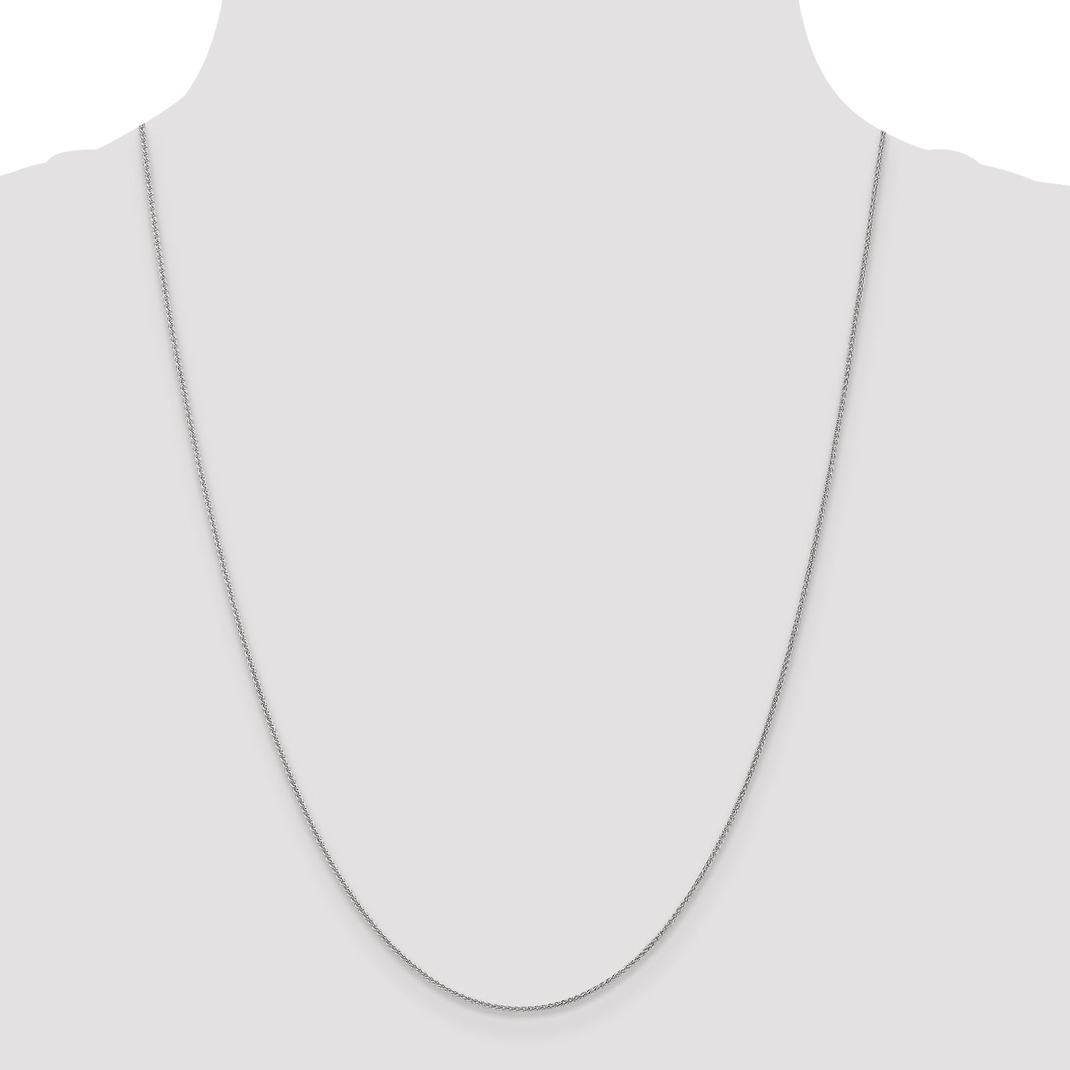 14k White Gold 1.05mm Spiga with Lobster Clasp Chain