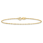 14k 1mm Singapore Chain Anklet