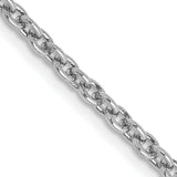 14k White Gold 2.2mm Forzantine Cable Chain