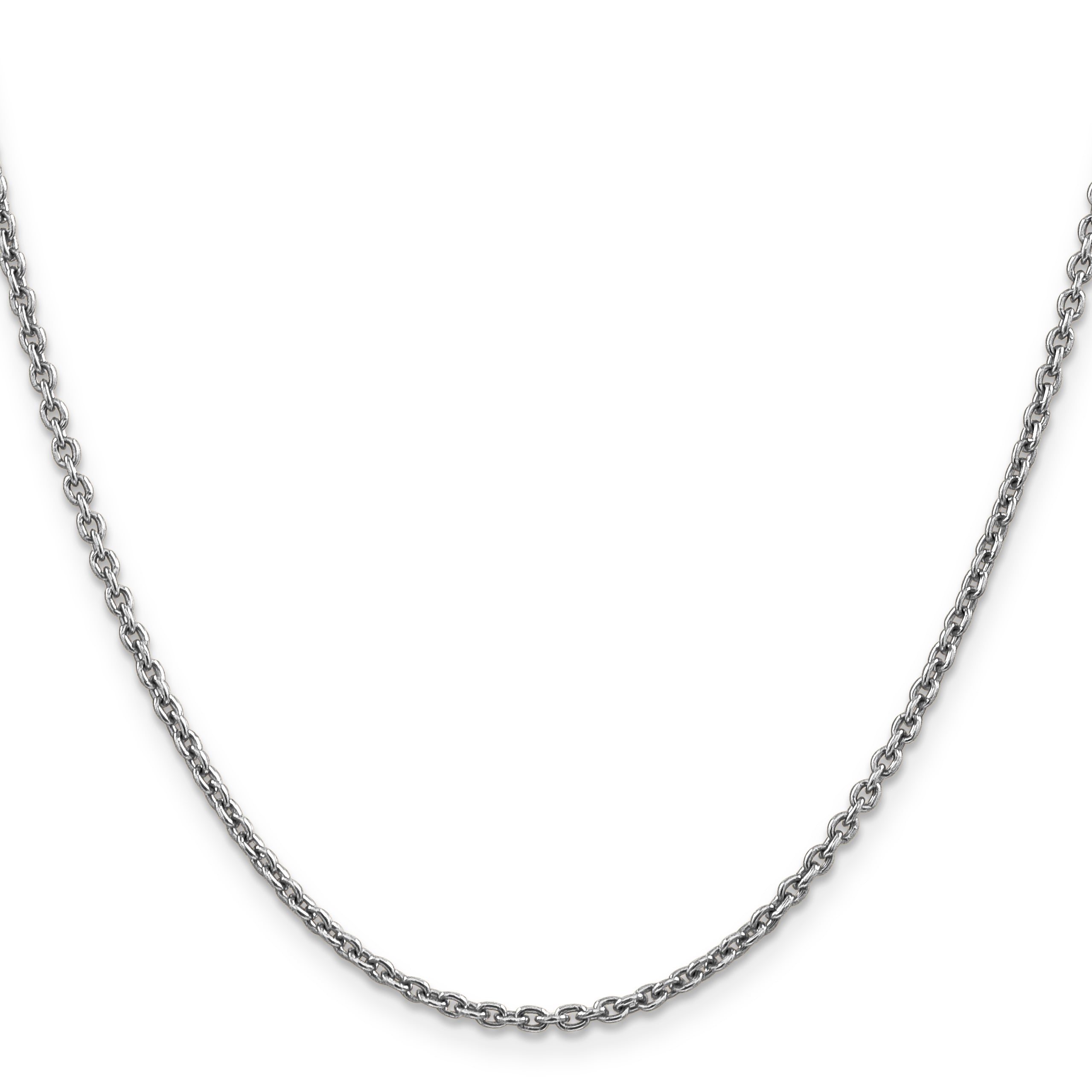 14k White Gold 2.2mm Forzantine Cable Chain